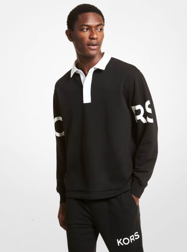 Panske Mikiny Michael Kors KORS Cotton Blend Polo Čierne - Oblecenie Michael Kors Nejlevnejsi | GJBOI-3620